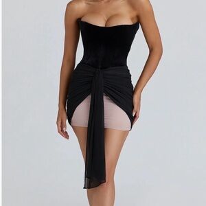 House of CB | Dresses | House Of Cb Holly Black Plunge Mini Dress Nwot |  Poshmark